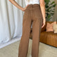 RFM Dawn High Rise Garment Dye Wide Leg Jeans in Coffee