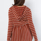 Be Stage Stripes and Sweetness Drawstring Striped Babydoll Hoodie