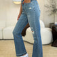 Judy Blue Janele Mid Rise Destroyed Hem Distressed Jeans