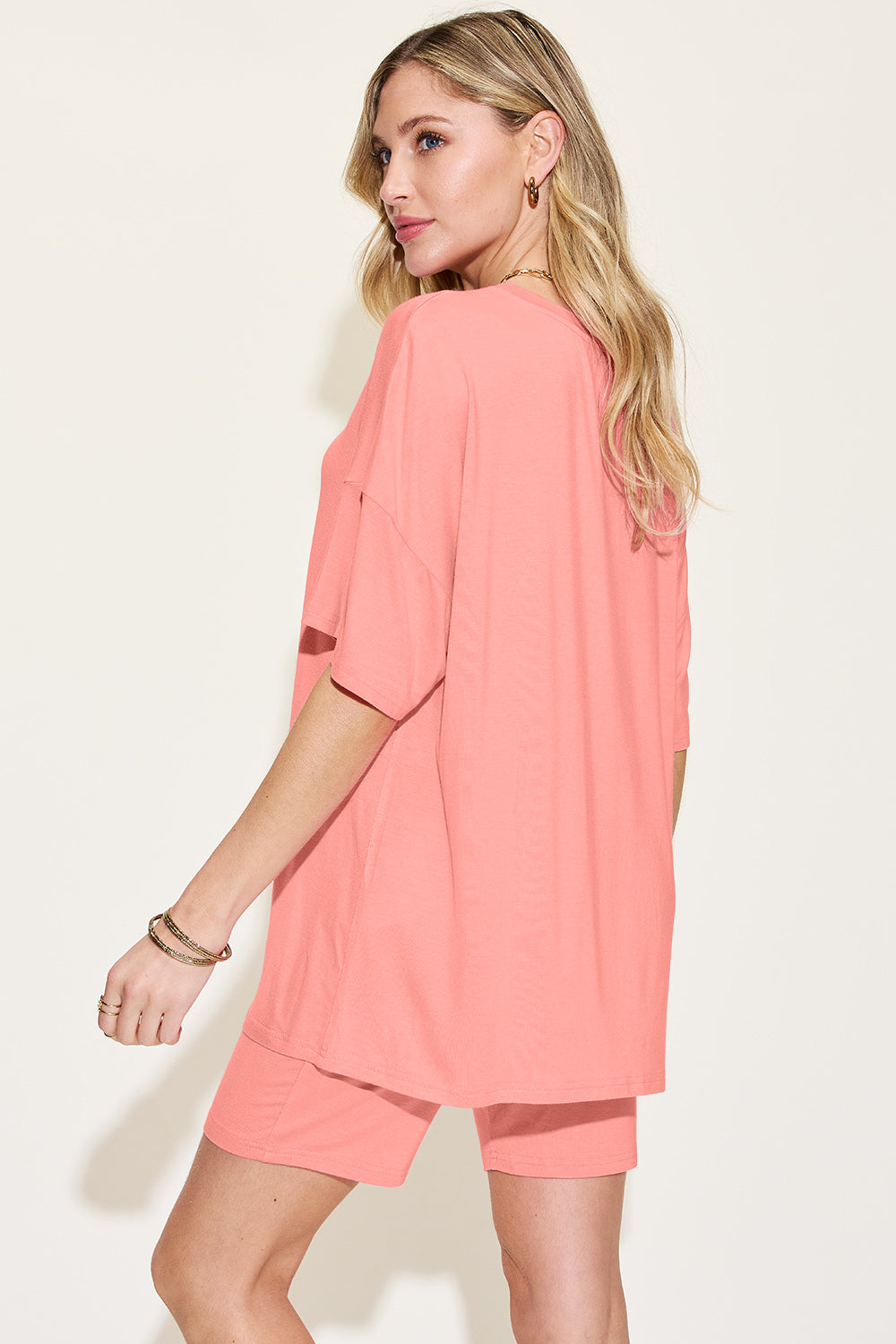 Basic Bae Slay The Day Bamboo V-Neck T-Shirt and Shorts Set