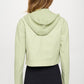 Coalition LA Vision Is Everything Snap Down Cropped Hooded Jacket in Mint