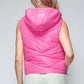 Snobbish A Quilted Beauty Zip Up Quilted Hooded Vest in Pink