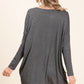 BOMBOM A Bright Day Long Sleeve Oversized Top in Charcoal