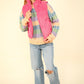 VERY J Fall Adventures Zip Up Padded Corduroy Puffer Vest in Pink