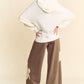 Davi & Dani Blushing Wild Flower Patch Elastic Waist Wide Leg Pants