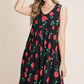 BOMBOM Give Me Roses Floral Ruched Tank Dress