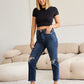 RFM Dylan Tummy Control Distressed High Waist Raw Hem Crop Jeans