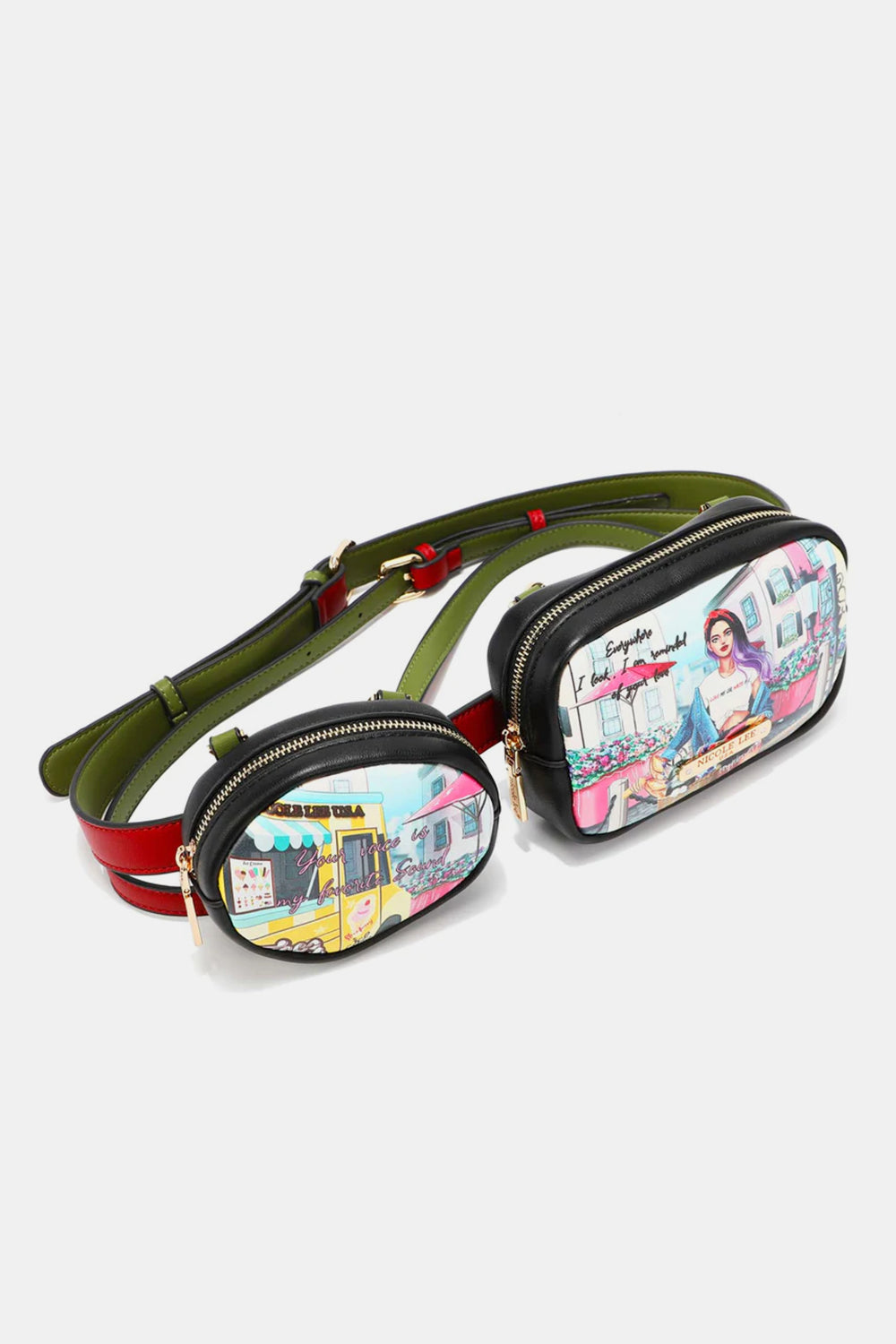 Nicole Lee USA My Partner In Crime Double Pouch Fanny Pack