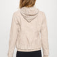 Coalition LA Boss Babe Double Zip Hooded Long Sleeve Jacket in Cream