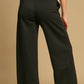 Umgee Too Glam To Give A Damn Drawstring Wide Leg Pants with Pockets in Black