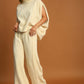 Umgee Breezy and Beautiful Elastic Waist Wide Leg Pants in Cream