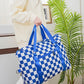 Zenana By My Side Checkered Multi-Pocket Travel Bag