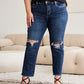 RFM Dylan Tummy Control Distressed High Waist Raw Hem Crop Jeans