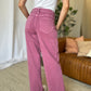 RFM Raelene High Rise Garment Dye Wide Leg Jeans in French Rose