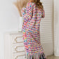 Angel Wings My Shaded Sunshine Multicolored Open Front Fringe Hem Cardigan