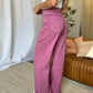 RFM Raelene High Rise Garment Dye Wide Leg Jeans in French Rose