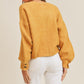 MABLE Buttoned Up Long Sleeve Button Down Sweater Cardigan in Mustard