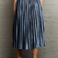 Ninexis A Little Bit Of Attitude Accordion Pleated Flowy Midi Skirt in Cloudy Blue