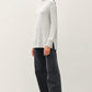 Be Cool Simple Joys Side Slit Mock Neck Long Sleeve Tunic Top in Light Gray