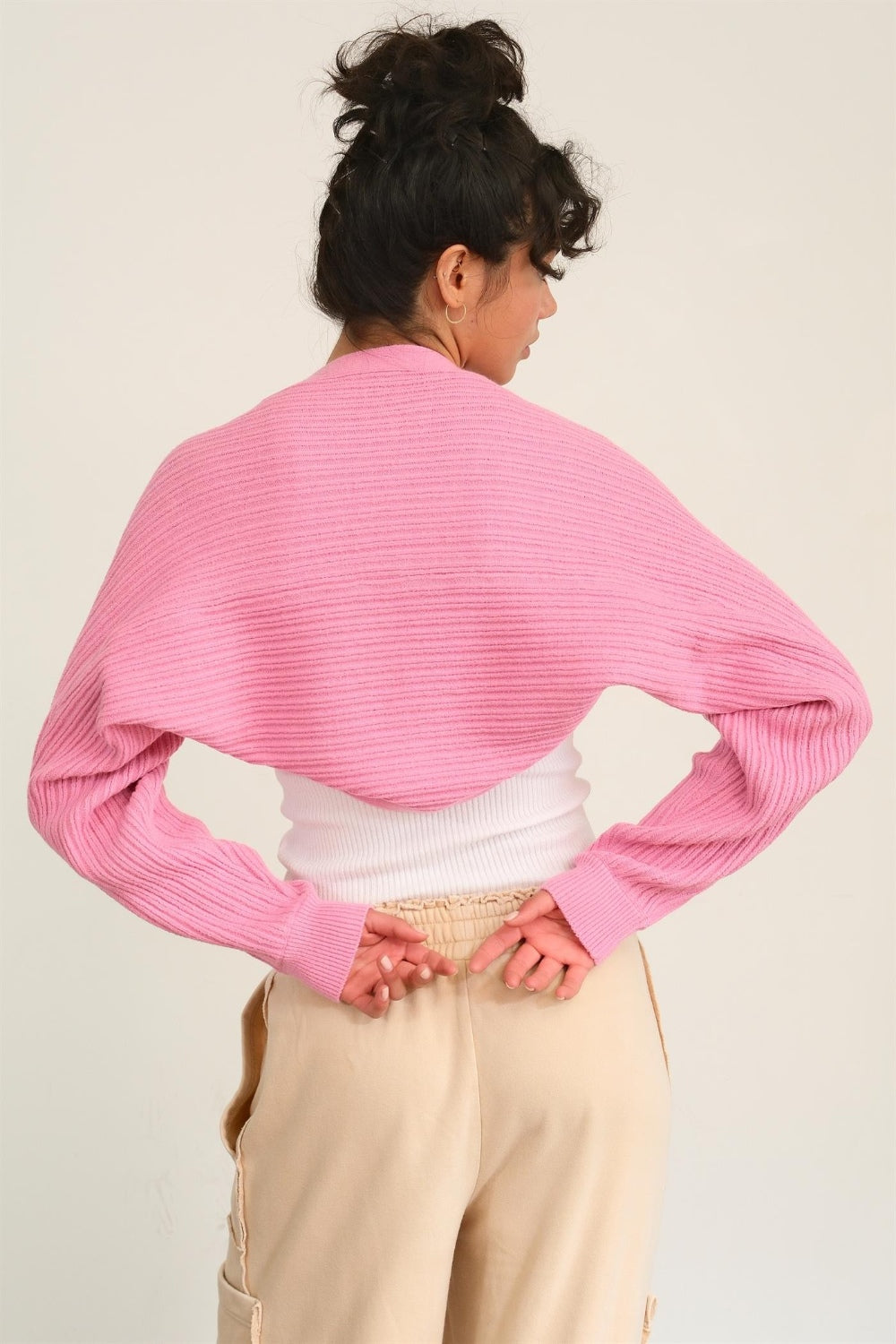 HYFVE Love In A Hug Ribbed Knit Bolero Cardigan