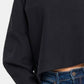 Zenana Oh So Cozy Asymmetric Hem Long Sleeve Sweater in Black