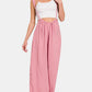 Zenana My Vibe Pocketed Wide Strap Wide Leg Overalls in Light Rose