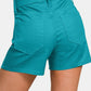 Zenana Lori High Waist Denim Shorts in Lt Teal