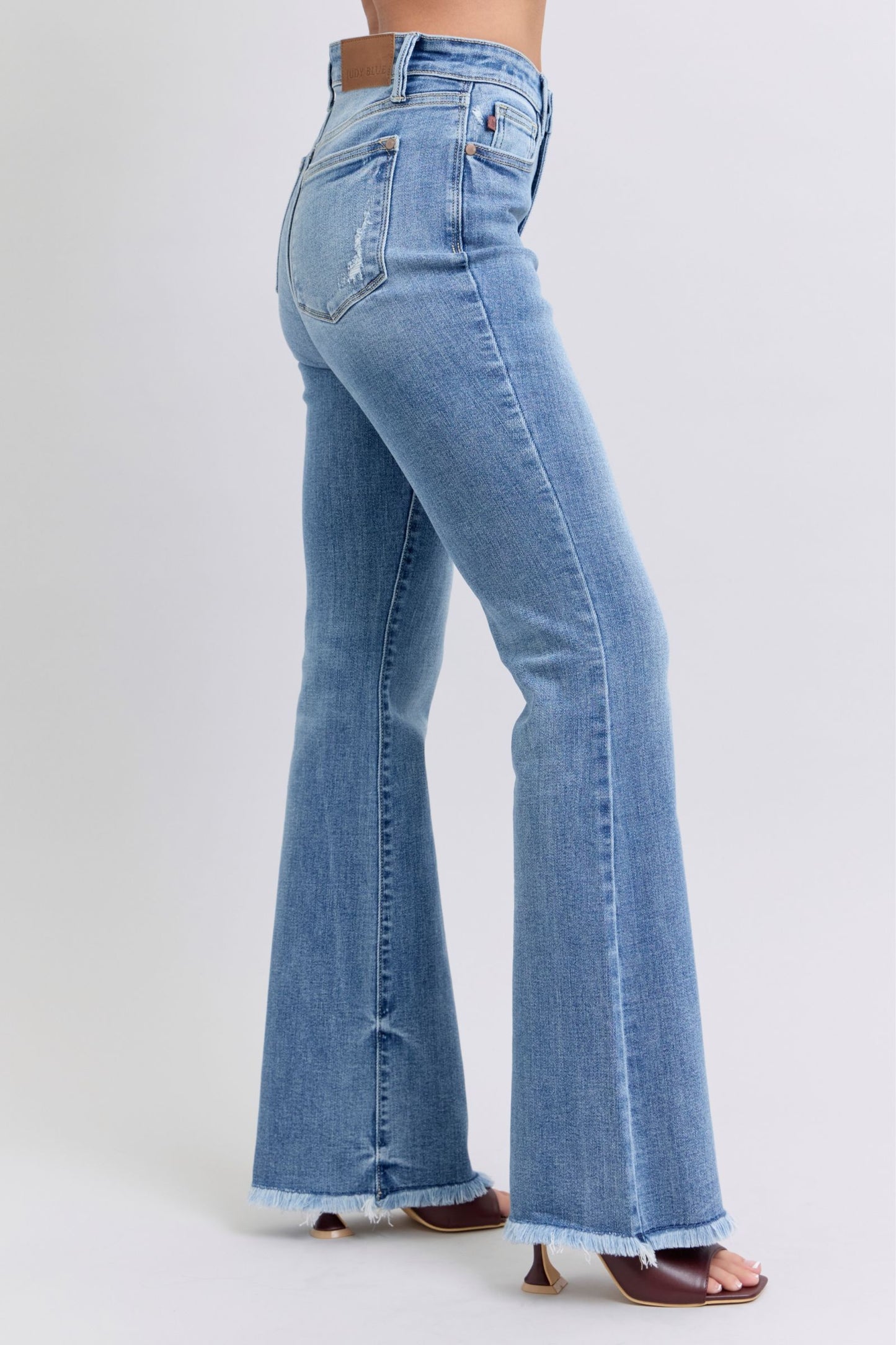 Judy Blue Tiffany Raw Hem High Rise Bootcut Jeans
