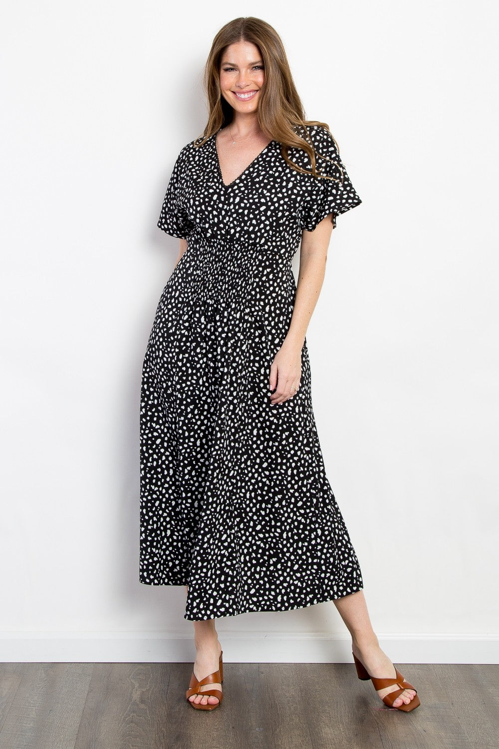 Be Stage A Blur Of Fun Smocked Waist Printed Dress