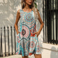 Perfect Day Printed Round Neck Sleeveless Dress with Pockets