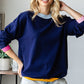 First Love Playing With Colors Contrast Ribbed Long Sleeve Sweater