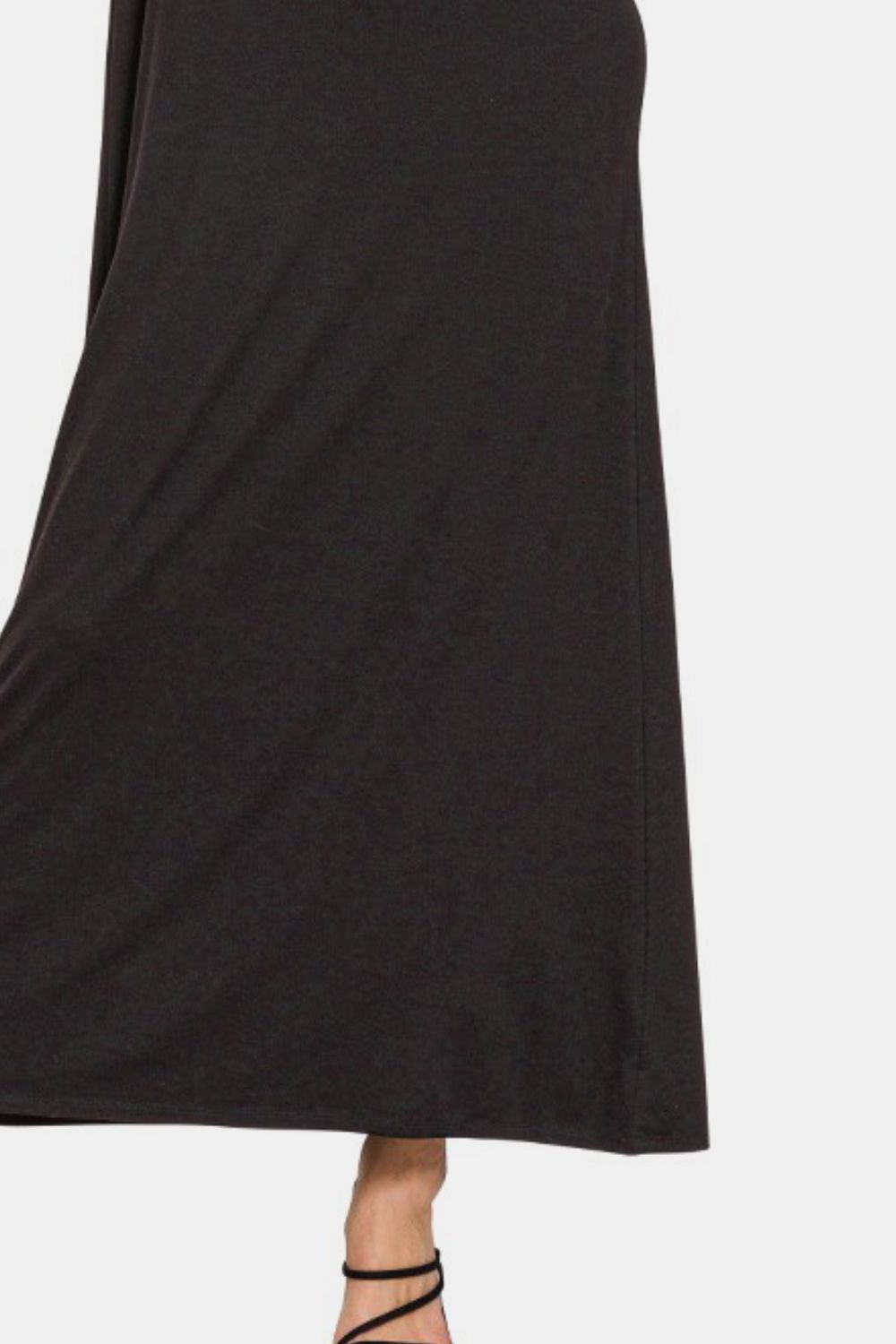 Zenana Simply Slaying Scoop Neck Wide Strap Tank Dress in Black