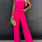 Captivating Muse Ruffled Round Neck Cap Sleeve Jumpsuit with Pockets