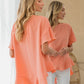 Sew In Love Coral Ruffles Ruffled Top