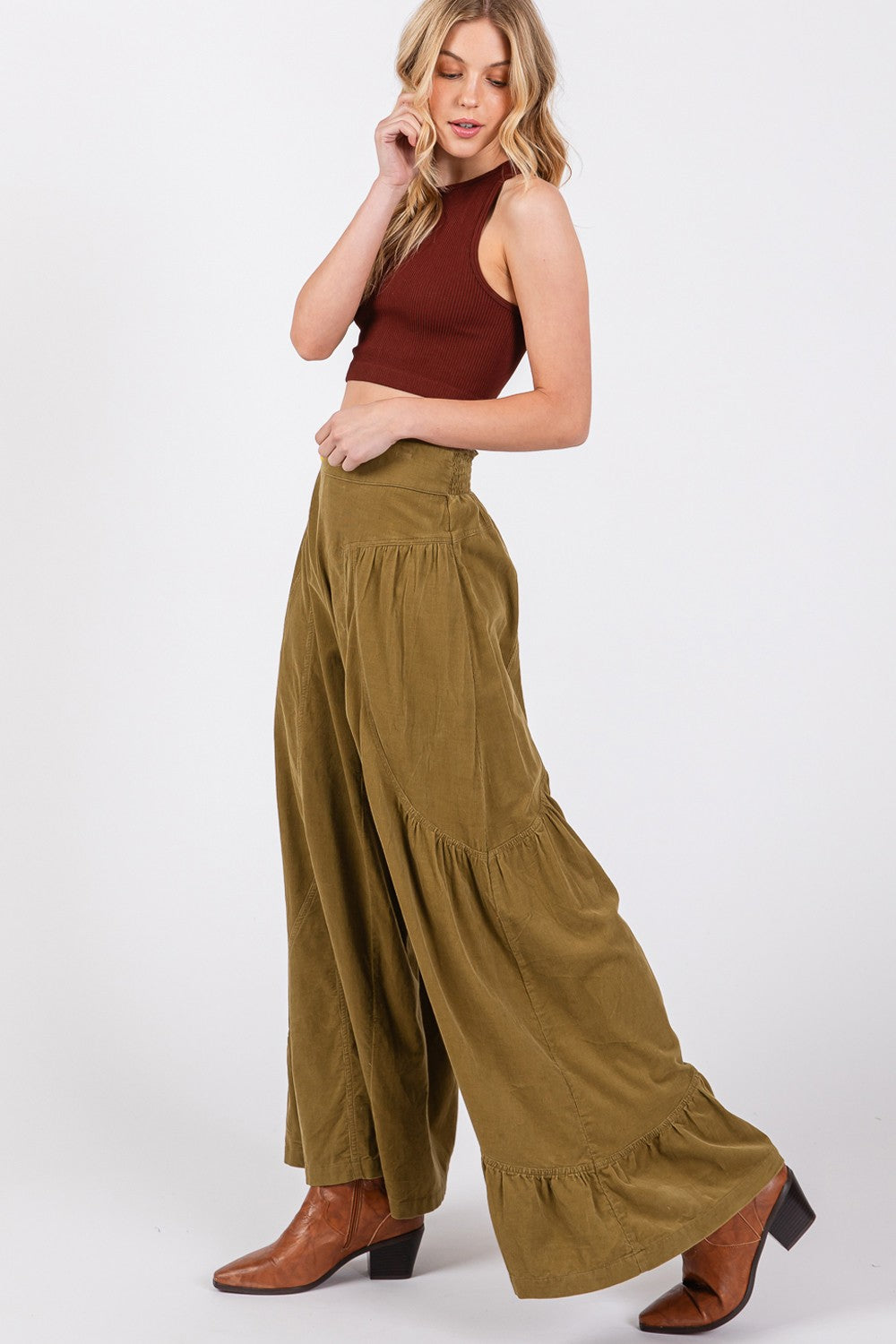 SAGE + FIG Spice & Everything Nice High Rise Corduroy Wide Leg Pants