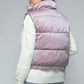 Snobbish Me and My Puffer Fine Fur Lining Quilted Vest in Dark Rose