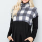 Celeste Plaid Days Pocketed Turtleneck Long Sleeve Blouse