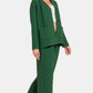 Zenana Quilted Comfort Button Up Long Sleeve Top and Pants Lounge Set in Dark Green