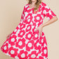 BOMBOM Flower Petals Ruched Dress