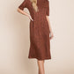 BOMBOM For The Evening Side Slit Midi Dress in Rust