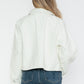 Snobbish Snapping My Way Snap Down Long Sleeve PU Leather Jacket in White