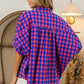 BiBi In The Mood Plaid Button Up Dolman Sleeve Shirt