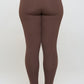 Yelete Conquer The Cold Fleece Lined High Waisted Leggings in Coffee Brown