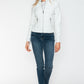 Snobbish Biker Babe PU Leather Zip Up Jacket with Pockets in White