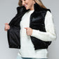 Snobbish Me and My Puffer Fine Fur Lining Quilted Vest in Black
