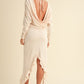 Mable My Heart Is All Yours Backless Asymmetric Ruffle Hem Dress in Cream