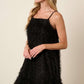 Mittoshop Feathers Don't Ruffle Feather Ruffle Hem Mini Cami Dress in Black