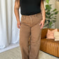 RFM Dawn High Rise Garment Dye Wide Leg Jeans in Coffee