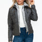 YMI Hooded and Happy Removable Faux Layered Multi-Pocket Jacket with Fuzzy Hood in Charcoal