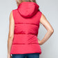 Snobbish Cute and Cozy Snap and Zip Closure Hooded Vest in Magenta